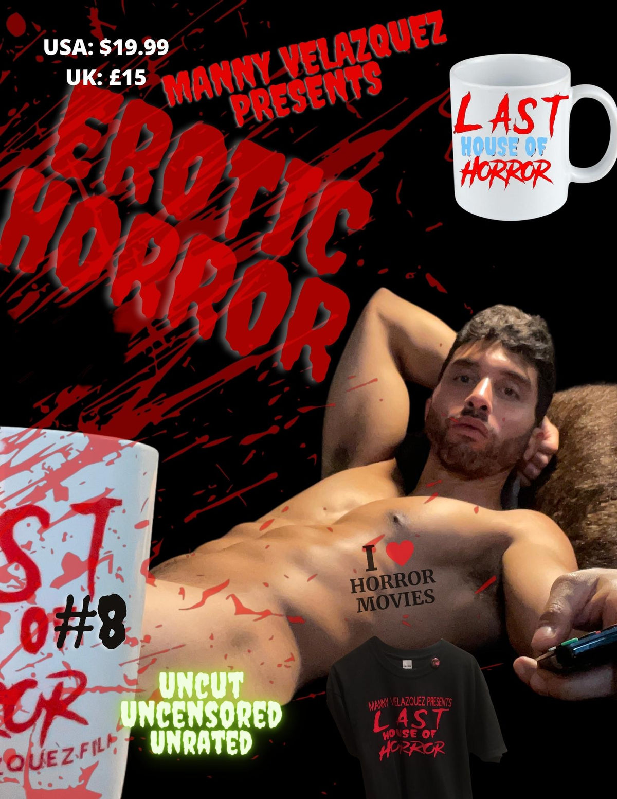 Erotic Horror (paperback, magazine) edition 8 - gay queer lgbtq men Halloween