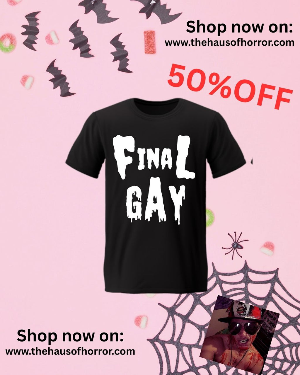 Final Gay - unisex black tee (White Lettering)